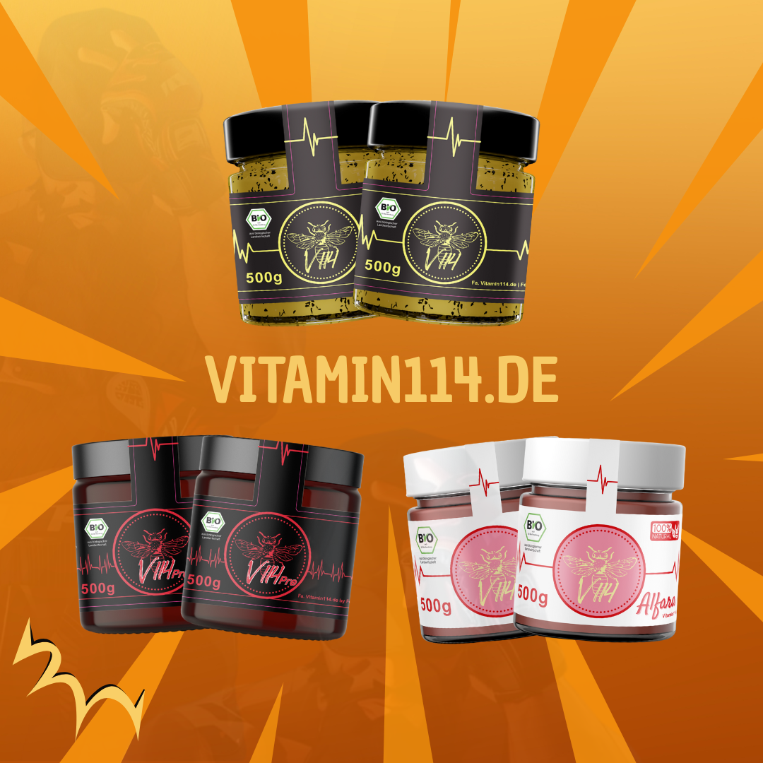 V114 Bio-Honigmischung Bundle + 2 Freebies (6 x 500 g in Bio-Qualität)